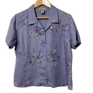 Collection & Co Womens Vintage Linen Floral Dress and Jacket Set